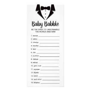 Carte Publicitaire Jeu de Baby shower Word Scramble, 25 Pack