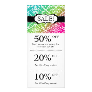 Carte Publicitaire Jewelry / Salon Marketing Card Loyalty Damask