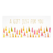 Carte Publicitaire Joli certificat cadeau de Noël Arbres de vacances (Devant)