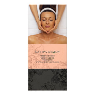 Carte Publicitaire Jour Spa Massage Thérapie Tarification {Peach}