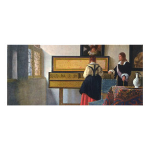 Carte Publicitaire La leçon de musique de Johannes Vermeer (vers 1663