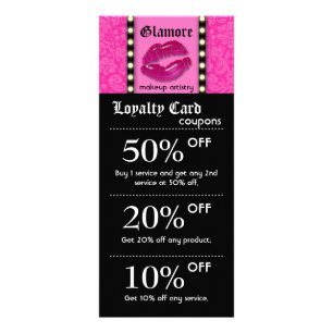 Carte Publicitaire La vente de maquilleur carde les lèvres roses de