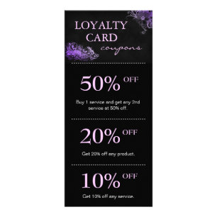 Carte Publicitaire La vente de salon carde floral pourpre