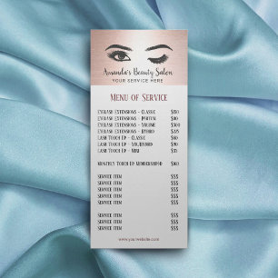 Carte Publicitaire Lashes Eyelash Maquillage Artiste Rose Gold Prix