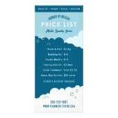 Carte Publicitaire Laundry Service Dry Cleaner Price List Blue White (Devant)