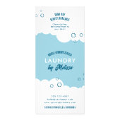 Carte Publicitaire Laundry Service Dry Cleaner Price List Blue White (Dos)