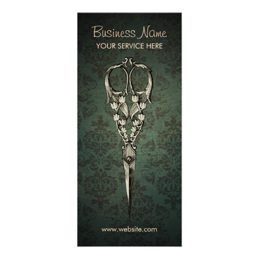 Carte Publicitaire Le salon de coiffure élégant et élégant du ciseau  (Devant)