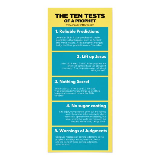 Carte Publicitaire Les dix tests d'un prophète (Devant)