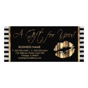 Carte Publicitaire Lèvres d'un 💋 d'or de certificat-prime jolies