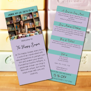 Carte Publicitaire Lilac Boutique de savon artisanal ateliers infos t