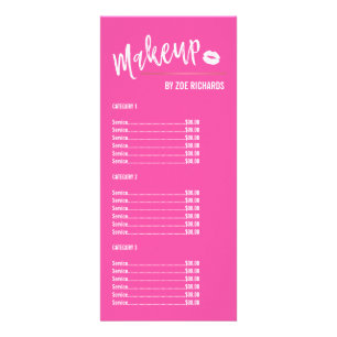 Carte Publicitaire Lipstick Mark Pink Maquillage Beauté Salon Tarifs