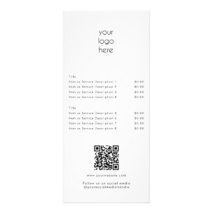 Carte Publicitaire Livre blanc moderne QR Code Social Media