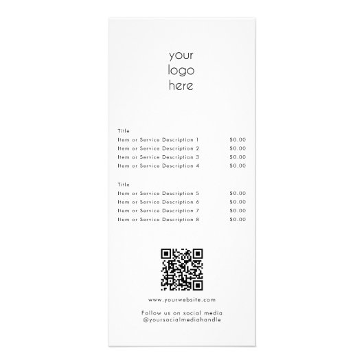 Carte Publicitaire Livre blanc moderne QR Code Social Media (Devant)