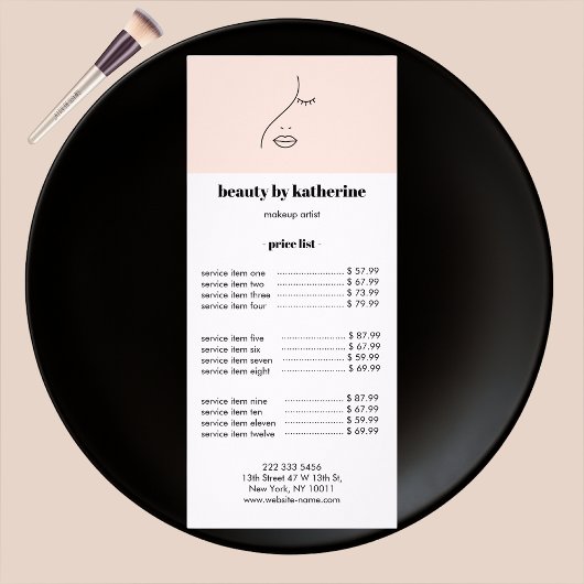 Carte Publicitaire Logo Abstrait moderne femme beauté visage femme