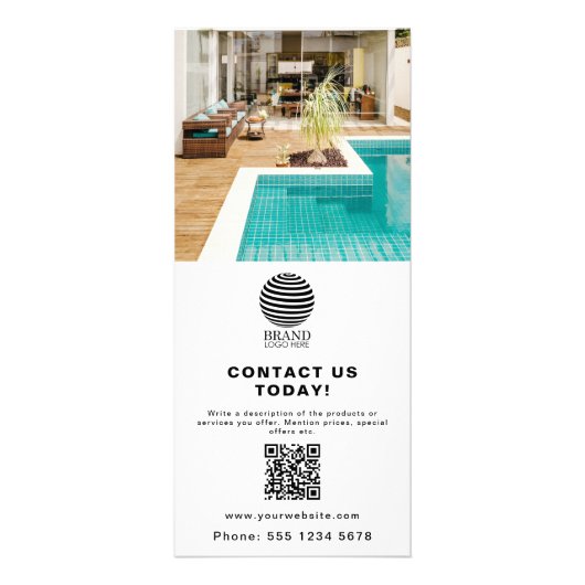 Carte Publicitaire Logo commercial promotionnel Photo Code QR (Devant)
