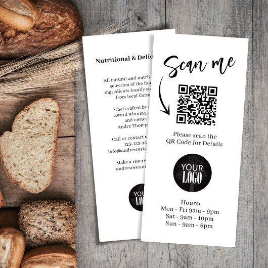 Carte Publicitaire Logo de brochure marketing Code QR simple