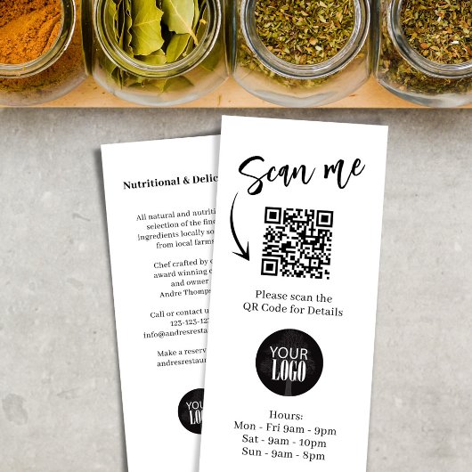 Carte Publicitaire Logo de brochure marketing Code QR simple