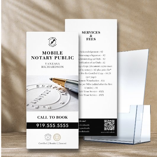 Carte Publicitaire Logo de stylo professionnel QR Code Prix public no
