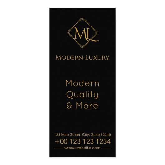 Carte Publicitaire Logo Diamond | Noir & Or (Devant)