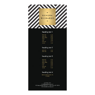 Carte Publicitaire Logo du nom d'or du Motif noir et blanc rétro