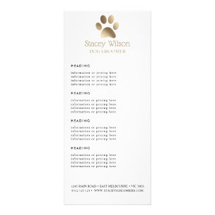 Carte Publicitaire Logo Empreinte de patte Gold Prix / Liste des serv