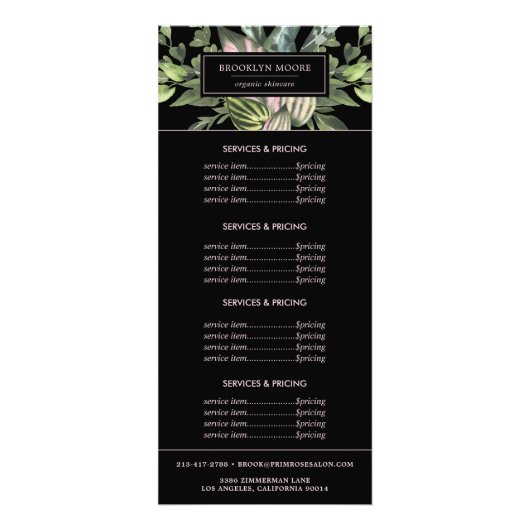 Carte Publicitaire Logo Feuilles Tropicales Modernes | Tarification d (Devant)