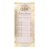 Carte Publicitaire logo lotus sur fausse feuille d'or (Devant)