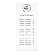 Carte Publicitaire Logo professionnel noir et blanc Service (Devant)