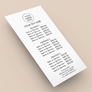 Carte Publicitaire Logo promotionnel personnalisé - Pas de commande m