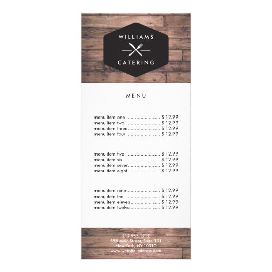 Carte Publicitaire Logo Rustique Crossed Fork Couteau Logo Distressed (Devant)