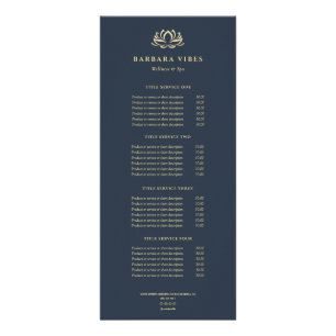 Carte Publicitaire Lotus Spa Thérapiste Beauté Salon Prix Liste