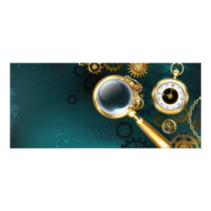 Carte Publicitaire Loupe en style Steampunk