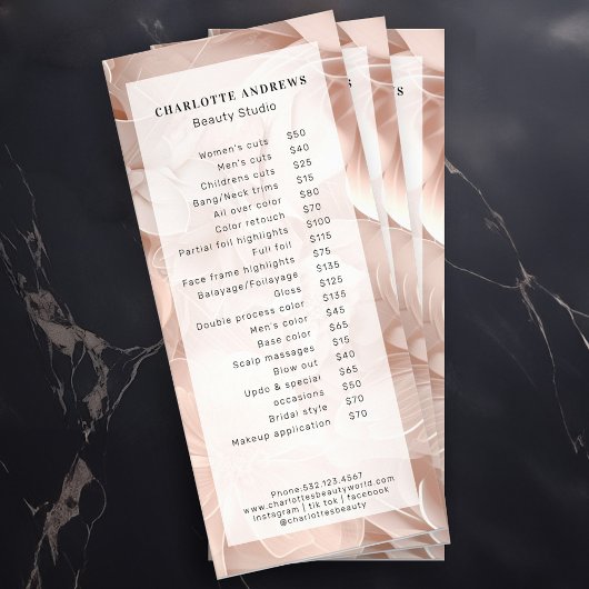 Carte Publicitaire Luxe, Beige-Blanc, Fleur, Salon