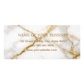 Carte Publicitaire Luxury White Marble Gold Monogram Real Estate (Dos)