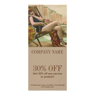 Carte Publicitaire maillot de bain rétro salon de beauté