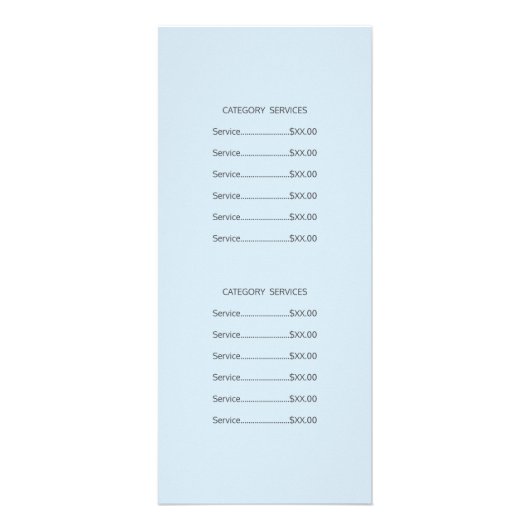 Carte Publicitaire Manucure Pédicure Prestations de salon de manucure (Dos)