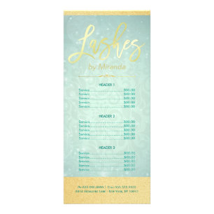 Carte Publicitaire Maquillage Artiste Gold Script Green Tarifs
