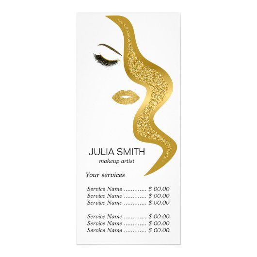 Carte Publicitaire Maquillage avec effet parties scintillant (Devant)