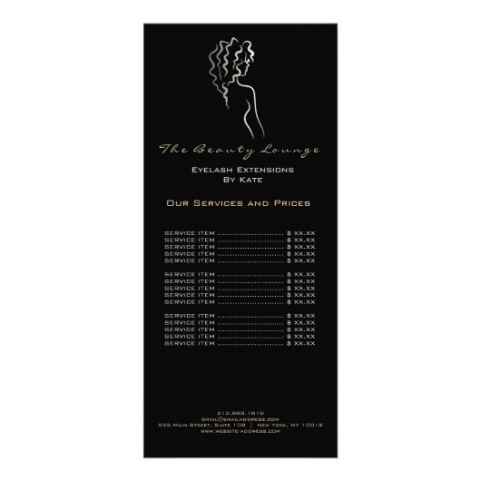 Carte Publicitaire Maquillage Beauté Salon Nom Black Spa Logo Black G (Devant)