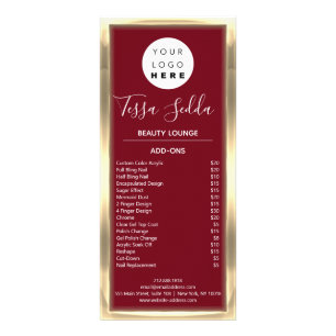 Carte Publicitaire Maquillage cheveux Manucure Pedicure SPA Prix