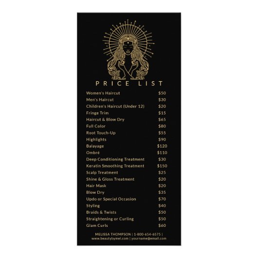 Carte Publicitaire Maquillage de Tarot Nails Lashes Salon Or Noir (Devant)