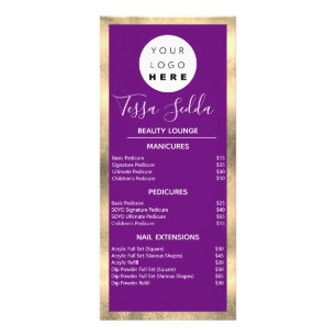 Carte Publicitaire Maquillage des cheveux Manicure Pedicure Gold Pink