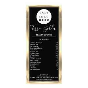 Carte Publicitaire Maquillage des cheveux Manucure Pedicure Or Noir
