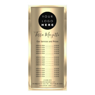 Carte Publicitaire Maquillage des cheveux Soins de la peau Logo Gold