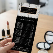 Carte Publicitaire Marbre blanc moderne Beauty Salon Tarifs