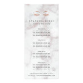 Carte Publicitaire Marbre Rose Gold Lashes & Brows Tarification et se (Devant)