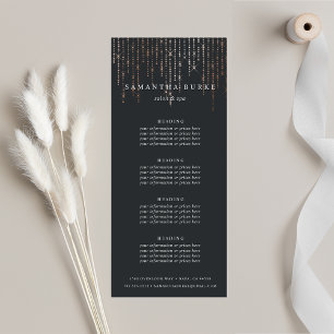 Carte Publicitaire Marquee d'or rose Tarification ou services