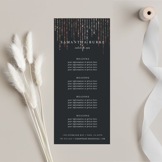 Carte Publicitaire Marquee d'or rose | Tarification ou services
