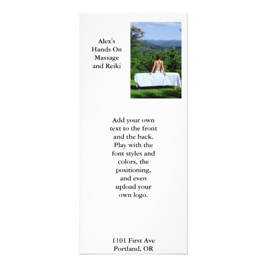 Carte Publicitaire Massage extérieur (Devant)