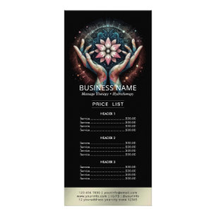 Carte Publicitaire Massage Thérapie Healing Main Energy Spa Liste des